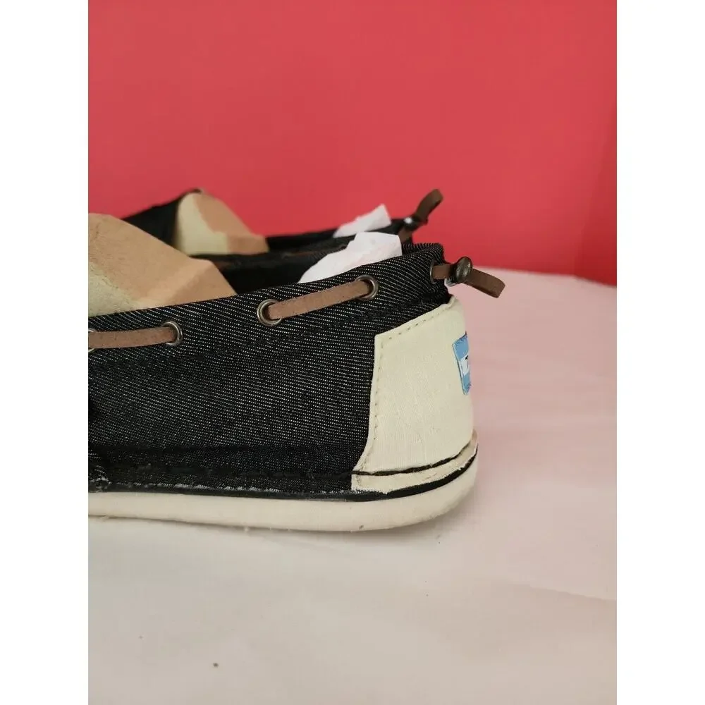 TOMS Men Denim Bimini Canvas Shoes, Size 9M, black Slip On